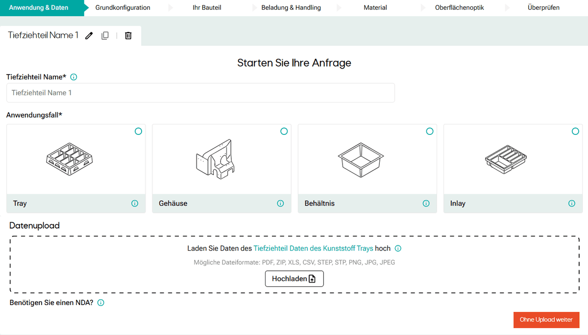 Konfigurator erster Schritt 
