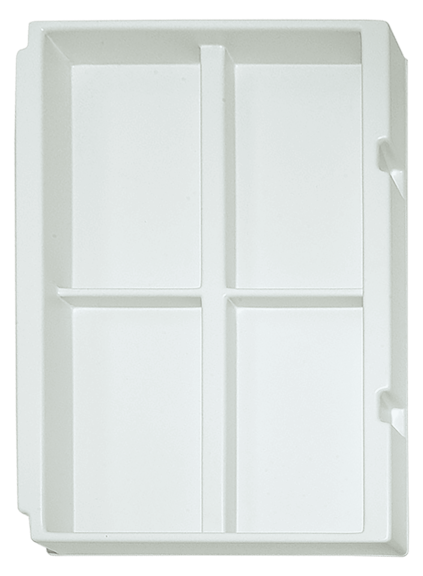 Tiefzieheinlage weiß, 4 Nester rechteckig, PS