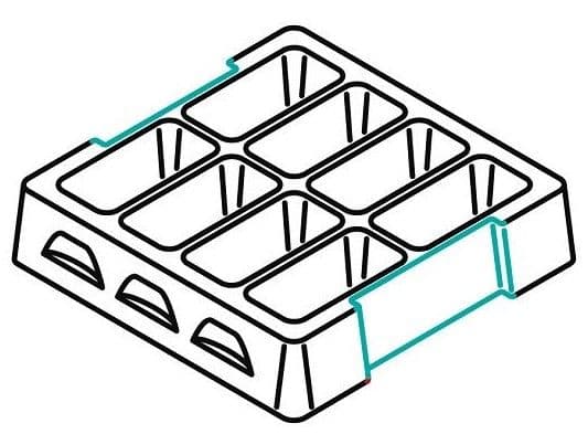 Griffmulden ermöglichen ergonomisches Handling der Werkstückträger