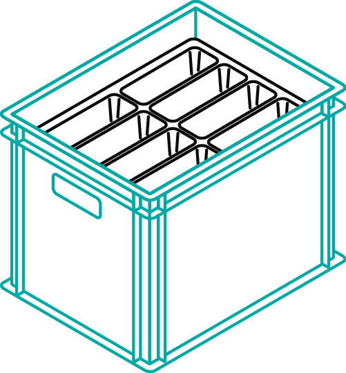 KLT Einlage im Behälter