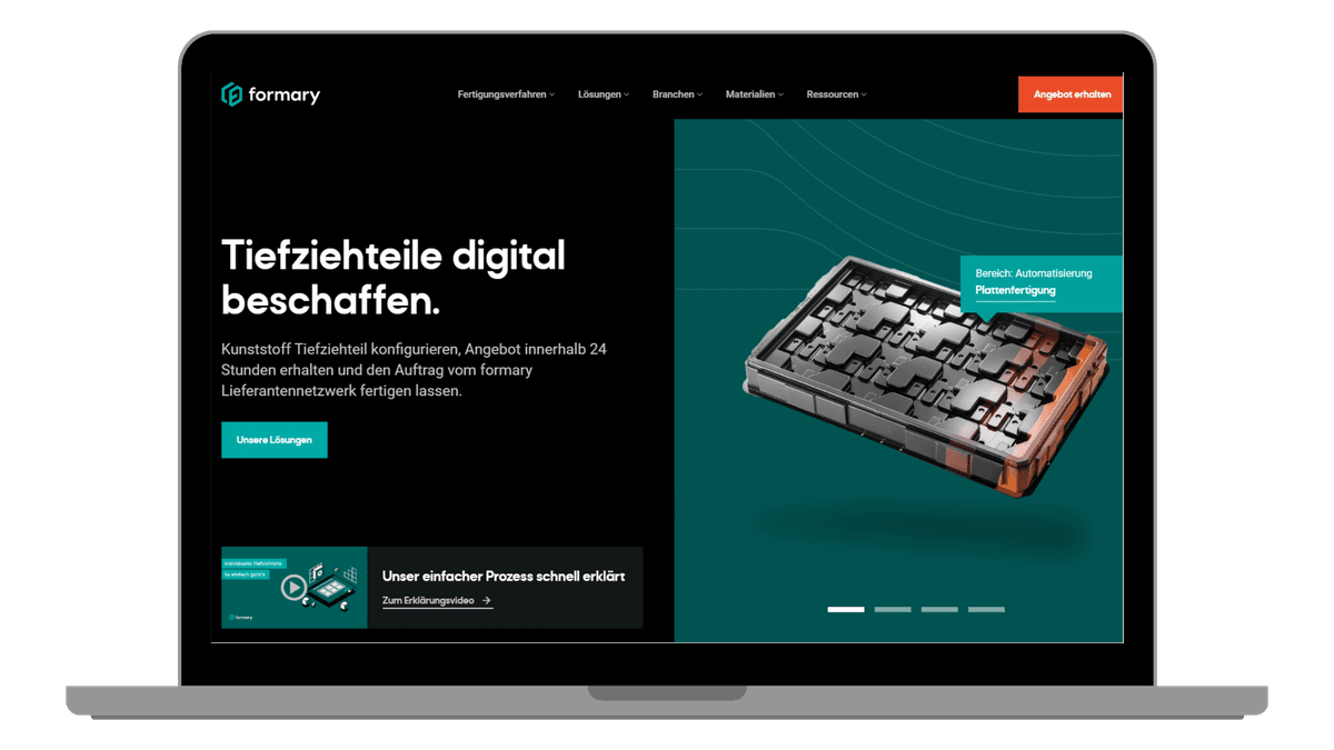 Laptop Mockup mit formary Plattform