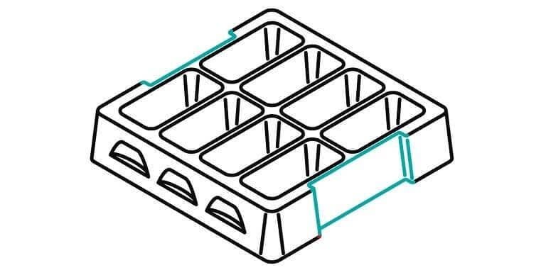 Tray mit Griffmulden