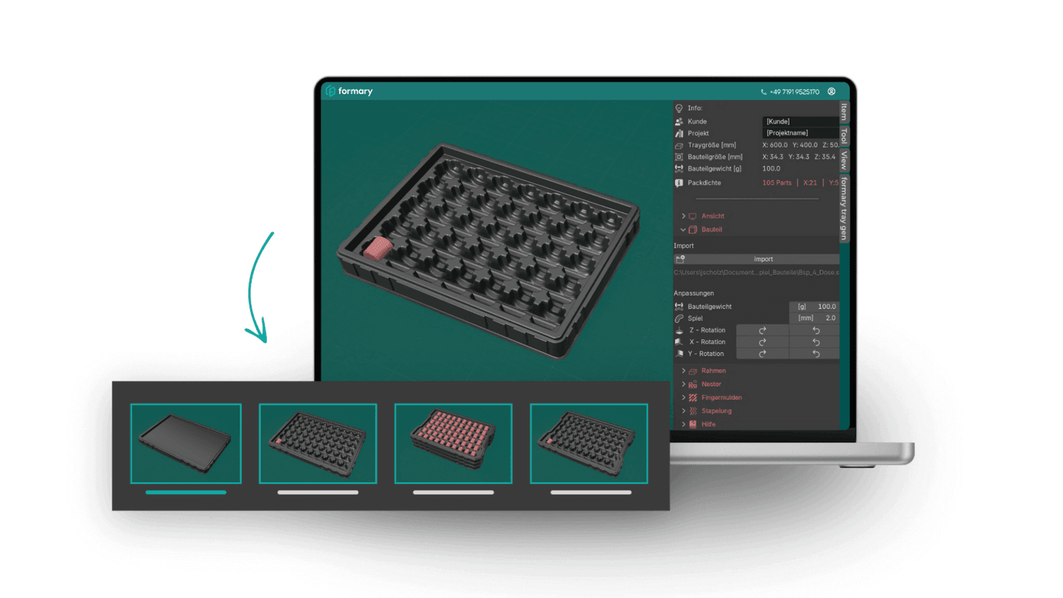 3D Tray Generator Mockup