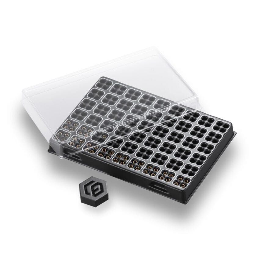 Schwarzes Inlay mit durchsichtigem Deckel