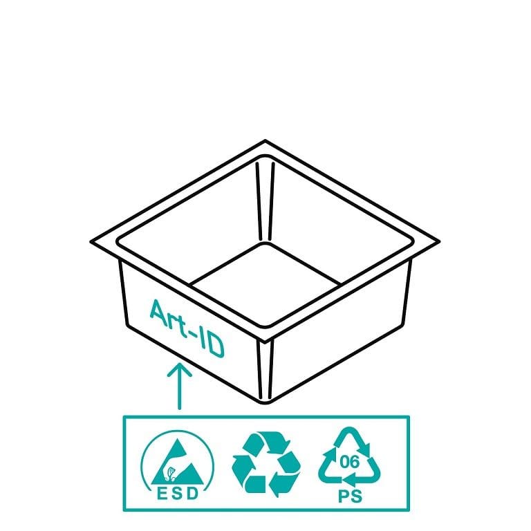 Tiefziehbehälter Beschriftungen